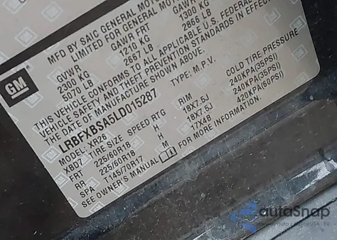 2020 Buick Envision Fwd Preferred z USA, uszkodzony, nr VIN LRBFXBSA5LD015287